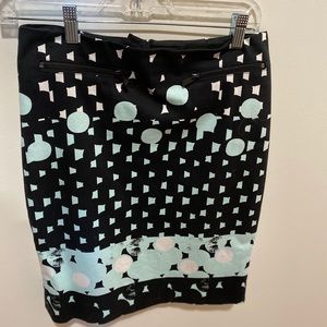 Black and Lt. Blue short Skirt with Zipper Details